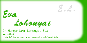 eva lohonyai business card